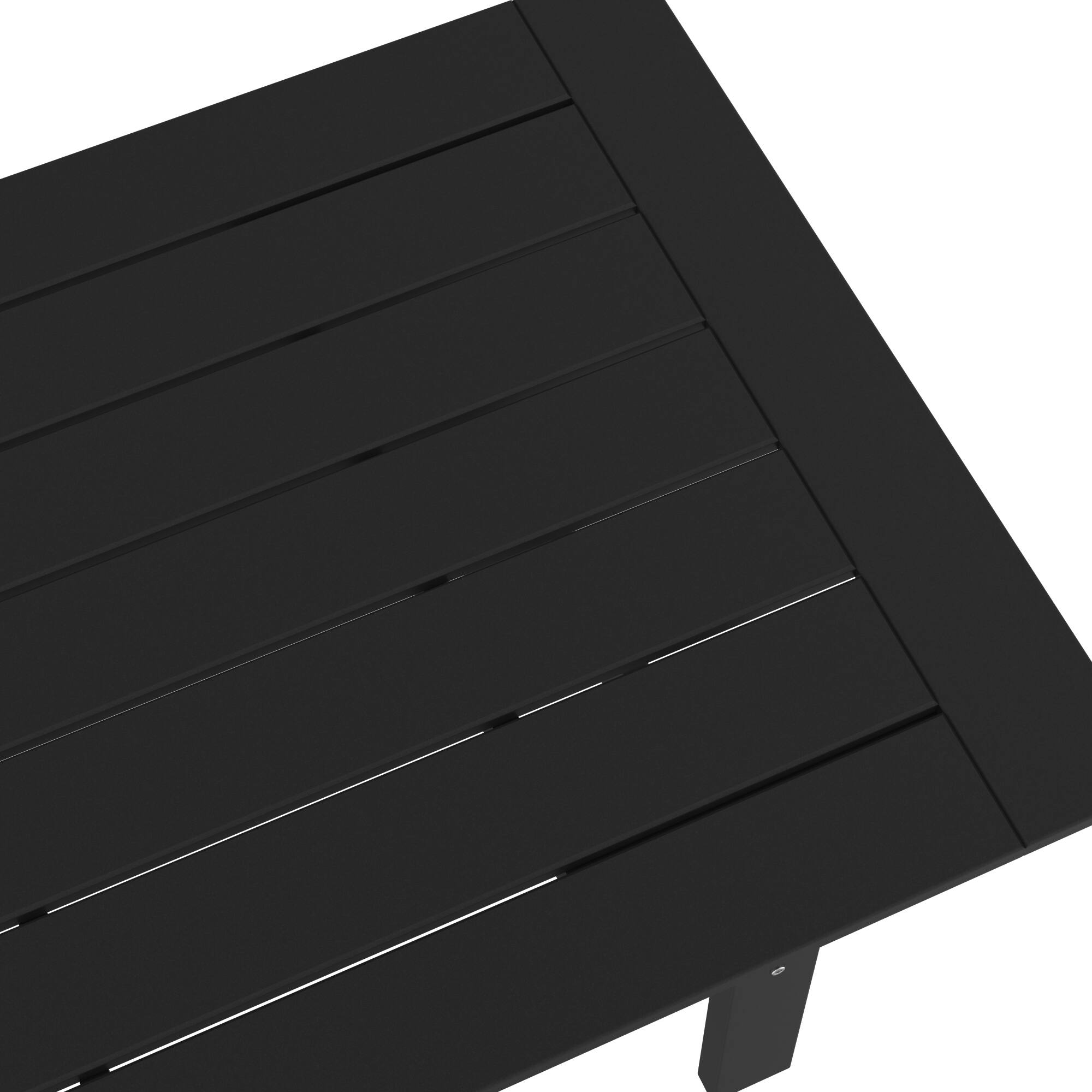 Alt View 6. Famapy - HDPE Outdoor Dining Table with Umbrella Hole & Cap-Solid Panel Patio Table for 8 People Weatherproof & Low Maintenance - Black.