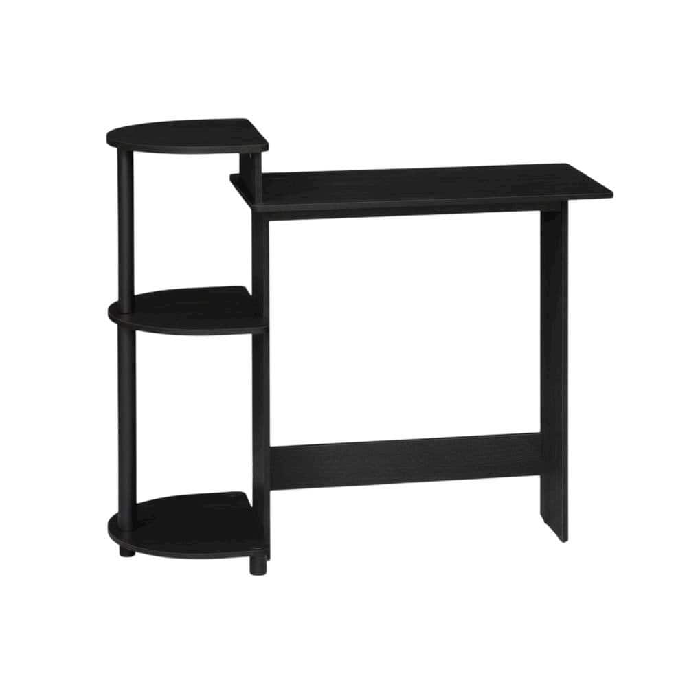 BisonOffice - Compact Computer Desk With Shelves For Office Use - Americano/Black