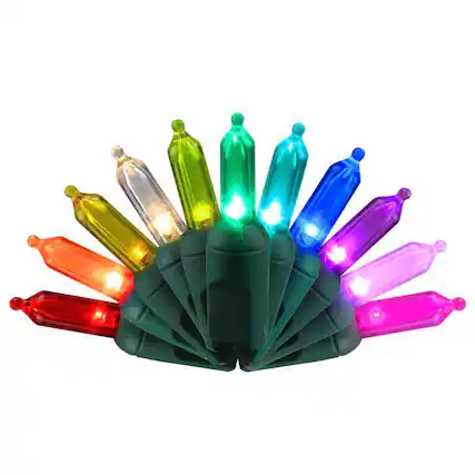 Front. Celebrations - Platinum LED T5 Multicolored 50 ct String Christmas Lights 25 ft. - Multicolored.