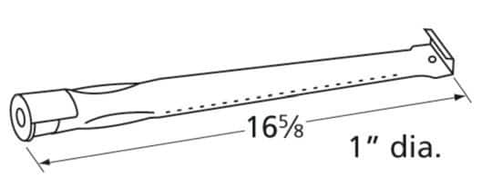 Music City Metals - MCM111911119 burner, pipe, ss, 16.625 x 1; Presidents