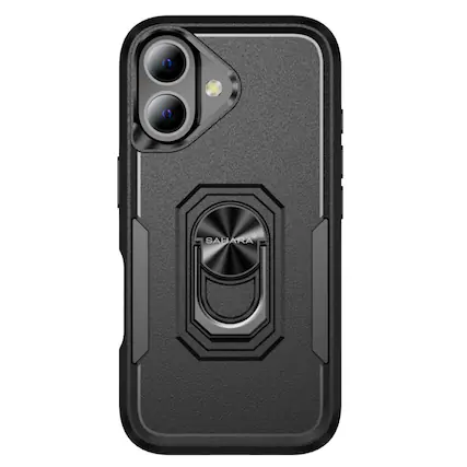 Front. SaharaCase - Apple iPhone 17 Kickstand Case | Heavy Duty | Shock Absorbing Corners | Raider Series - Black.
