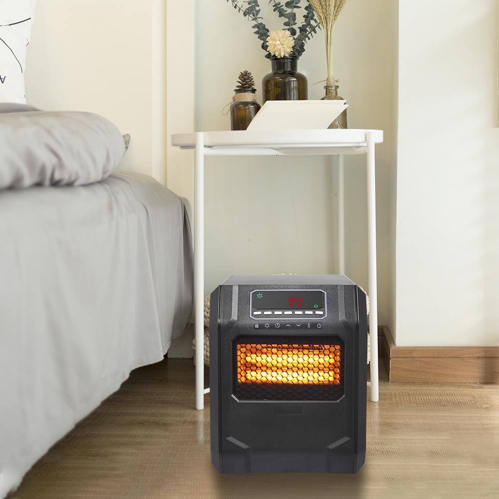 Alt View 4. Winado - 1500W Electric Infrared Quartz Heater w/Remote Control, Portable Space Heater w/3 Heat Settings, Timer, Overheat Protect - Black.