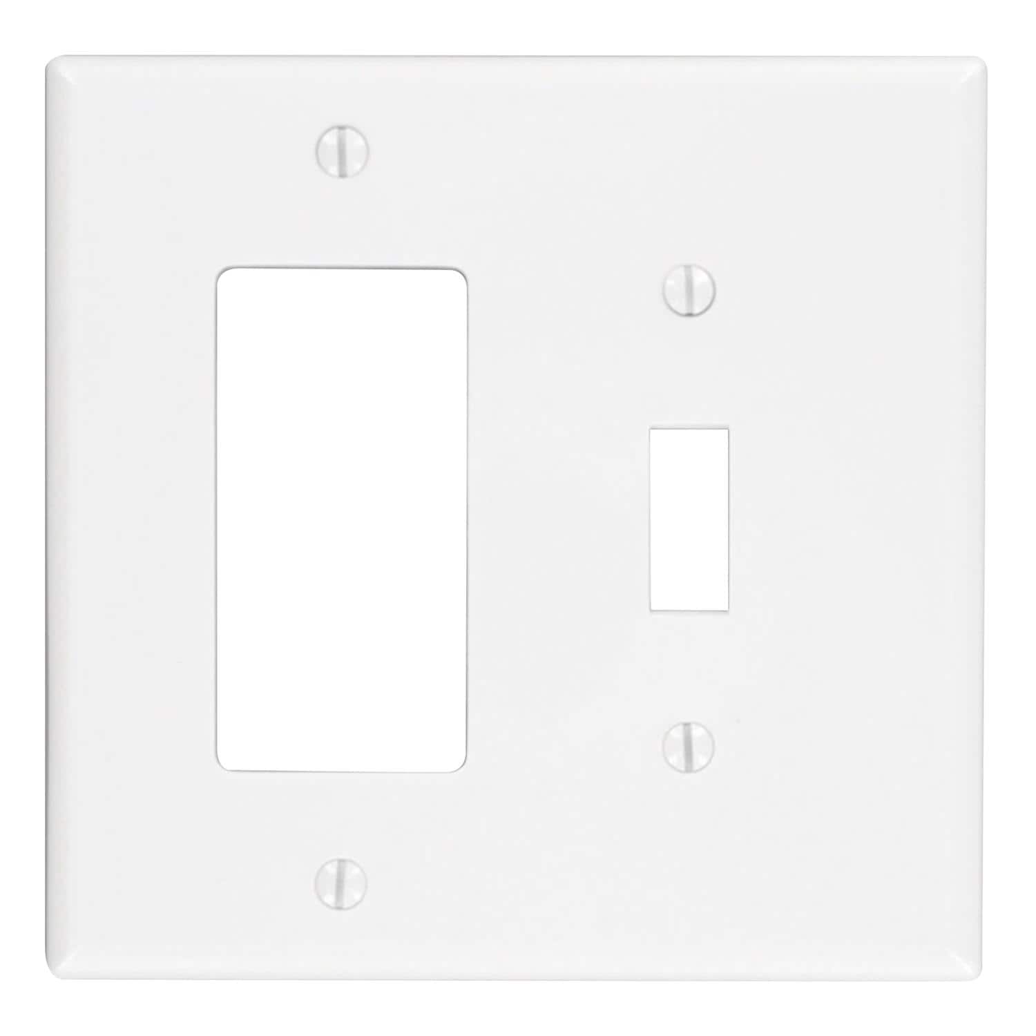 Leviton - 2 gang Thermoplastic Nylon Decorator/Toggle Wall Plate 1 pk - White price history on PriceWatchPro