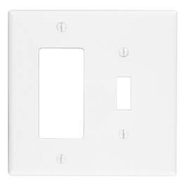 Leviton - 2 gang Thermoplastic Nylon Decorator/Toggle Wall Plate 1 pk - White