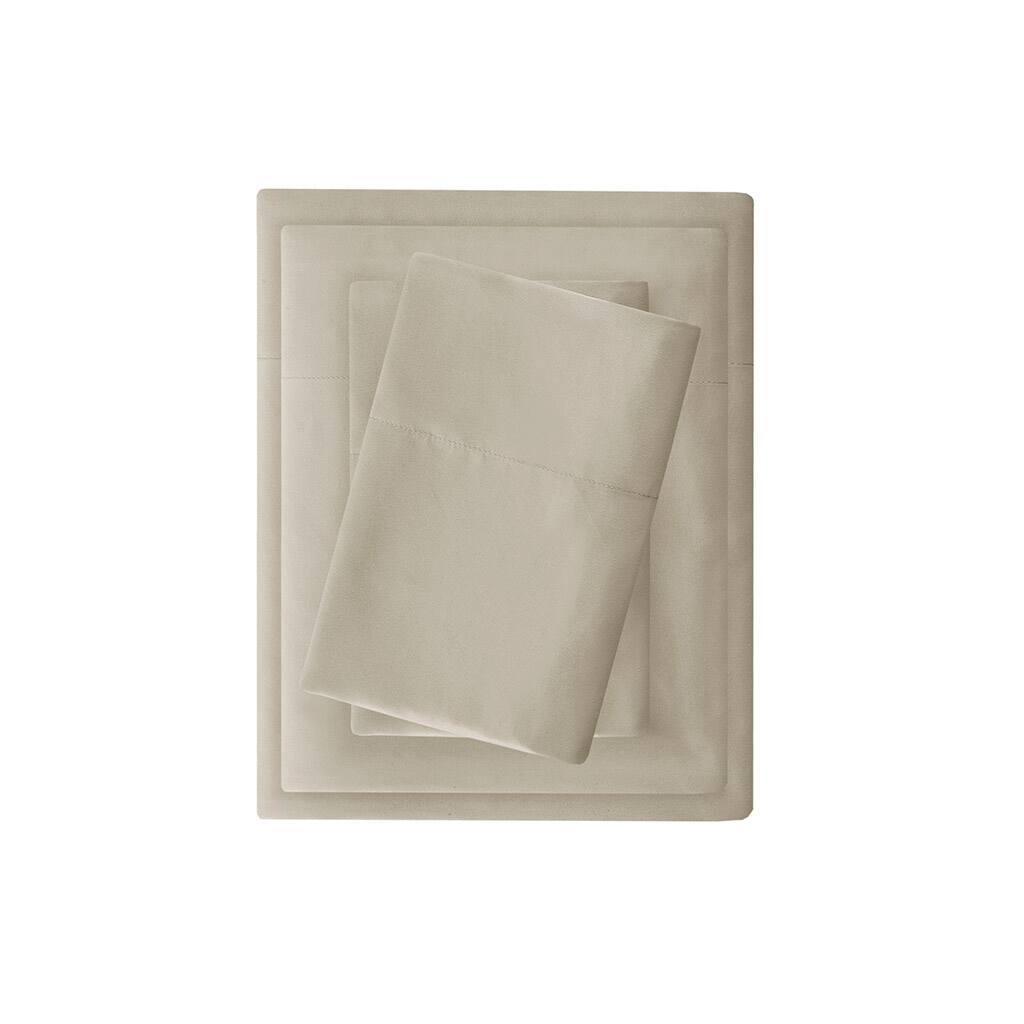 Gracie Mills - Hugo Deep Pocket Brushed Microfiber Sheet Set with 3M Moisture Wicking - Khaki