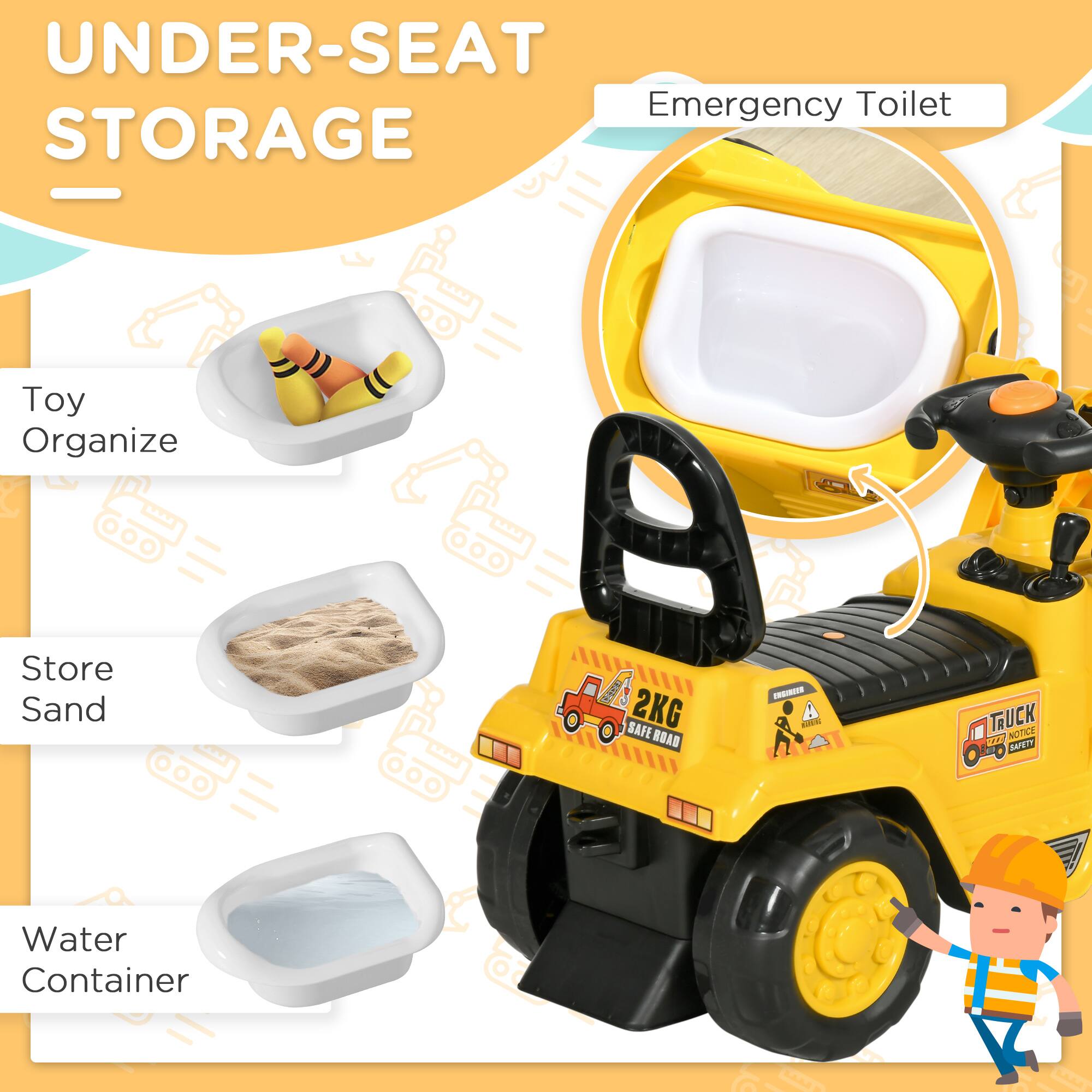 UNDER-SEAT STORAGE

- Toy Organize
- Store Sand
- Water Container

Emergency Toilet

2KG SAFE ROAD

TRUCK SERVICE