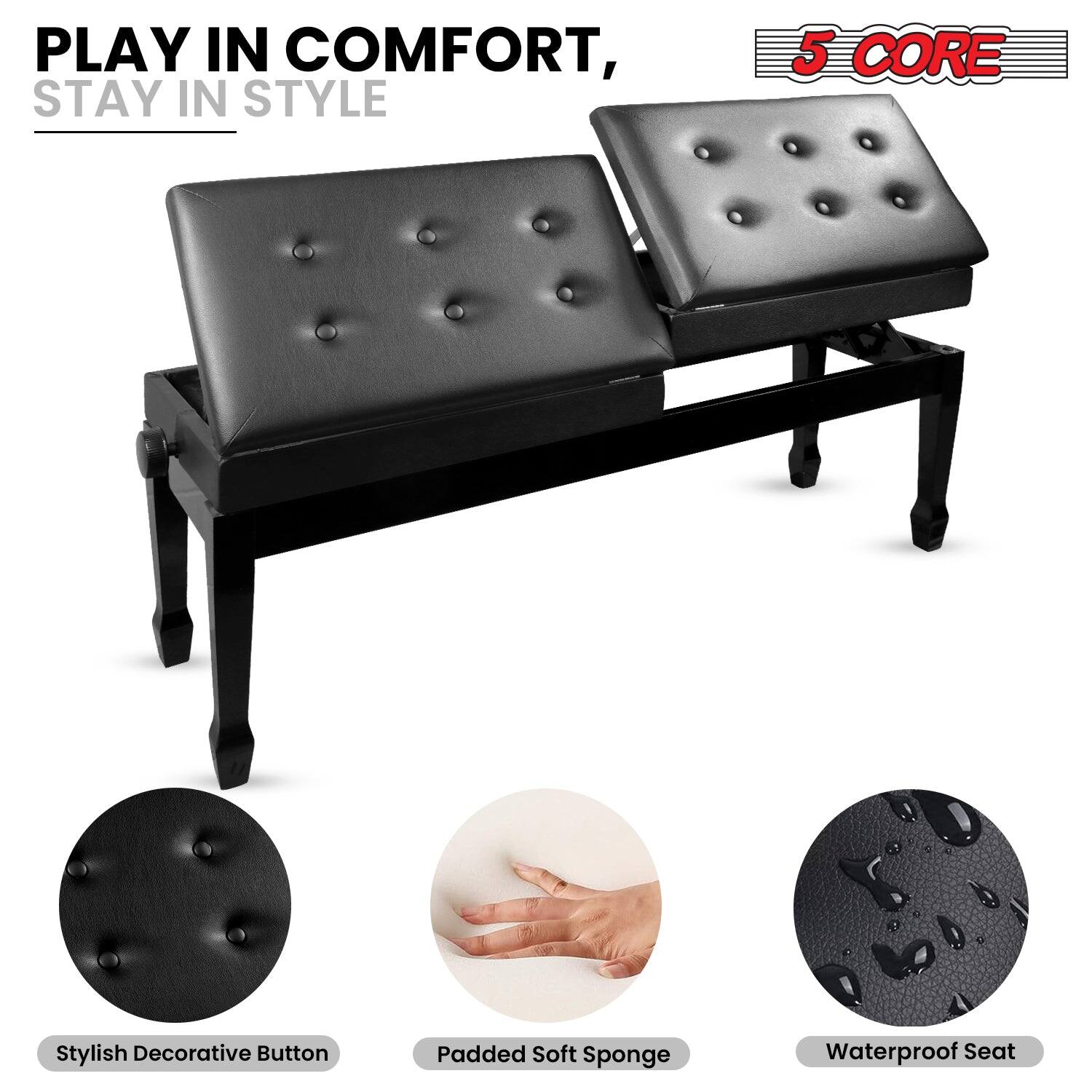 PLAY IN COMFORT, STAY IN STYLE 5 CORE
Stylish Decorative Button
Padded Soft Sponge
Waterproof Seat
