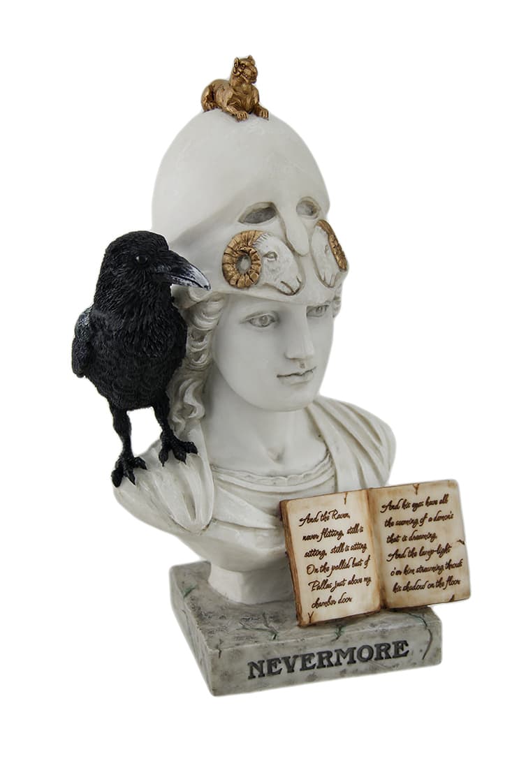 Veronese Design - The Raven Nevermore On Pallas Athena Bust Statue - White price history on PriceWatchPro