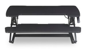 True Seating - Ergo Height Adjustable Standing Desk Converter, Large - Black - Front_Zoom
