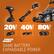 The text on the image reads: "WORX 20V MAX - MITRE 20V MAX - 40V MAX - 80V MAX - SAME BATTERY, EXPANDABLE POWER."