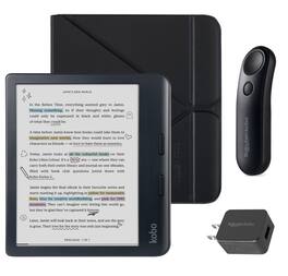 Kobo - Libra Colour (Black) eReader with Black Remote & AC Bundle - 2024 - Black SleepCover