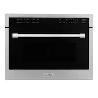 ZLINE - 24 in. 1.6 cu. ft. Built-in Convection Microwave Oven with Speed and Sensor Cooking - Stainless Steel - Front_Zoom