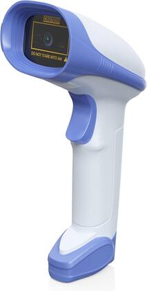 Ambir Technology Inc - AMBIR BR300 Wireless Barcode Scanner: Supports-1D,2D,PDF417, & QR barcodes. OS: Win, Mac, Linux, Android-White/Blue - White and Blue