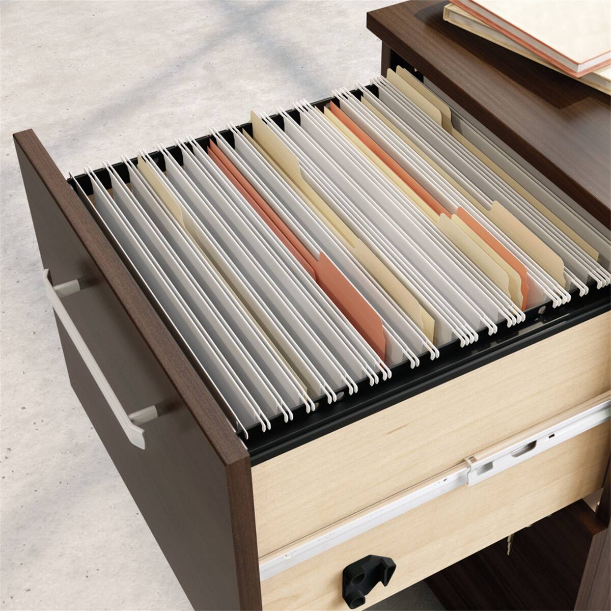 Alt View 1. HTUTWOO - Mobile File Cabinet - 2-Drawer Locking Storage Cabinet with Full-Extension Slides, Engineered Wood Construction.