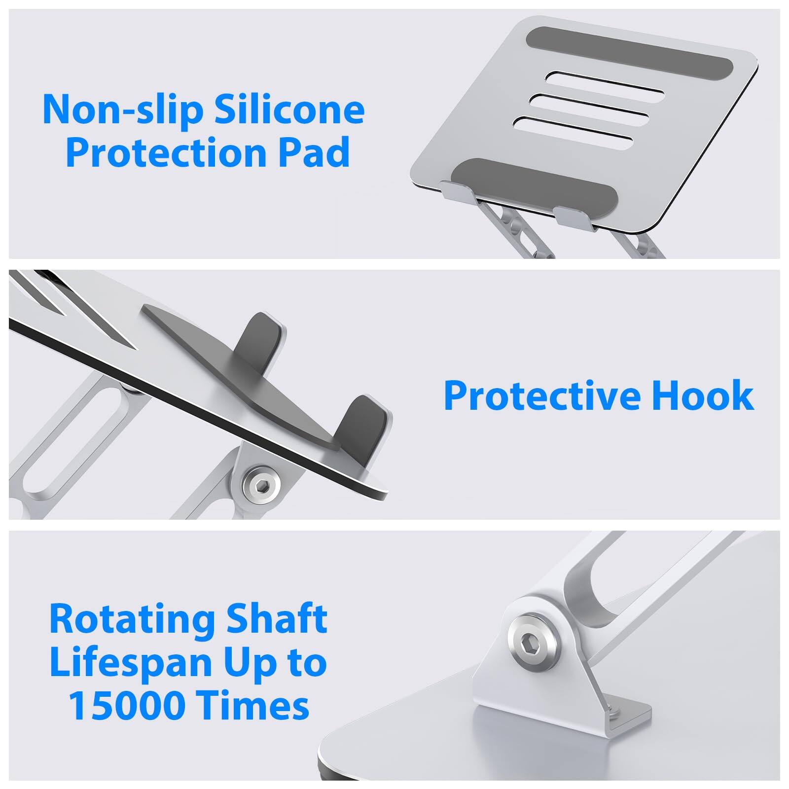 Non-slip Silicone Protection Pad  
Protective Hook  
Rotating Shaft Lifespan Up to 15000 Times
