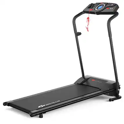 Front. Kadyn - Electric Treadmill, Walking Jogging Machine,1.0 HP Electric Mobile Power Foldable Treadmill with Operation Display - Black.