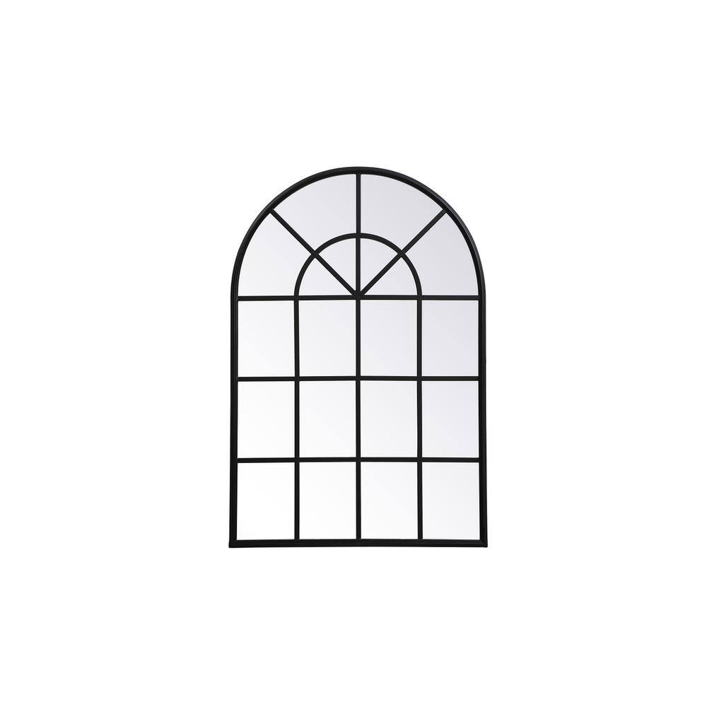 Alt View 2. Elegant Decor - Metal windowpane mirror 28 inch x 41 inch in in Black - Black.