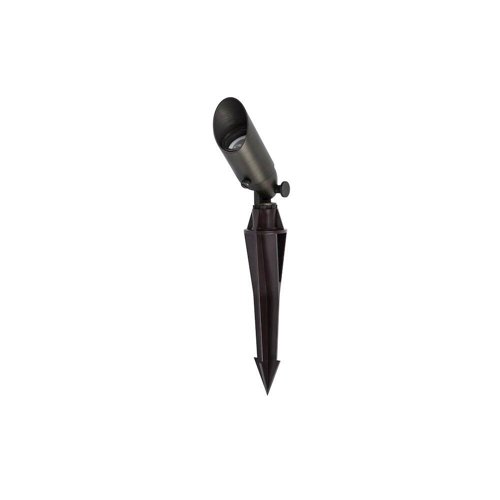 Front. Elitco Lighting - Outdoor 12V Cast Brass Spot Light, 1.75 inch Wide x 4.5 inch High - Dark Bronze.