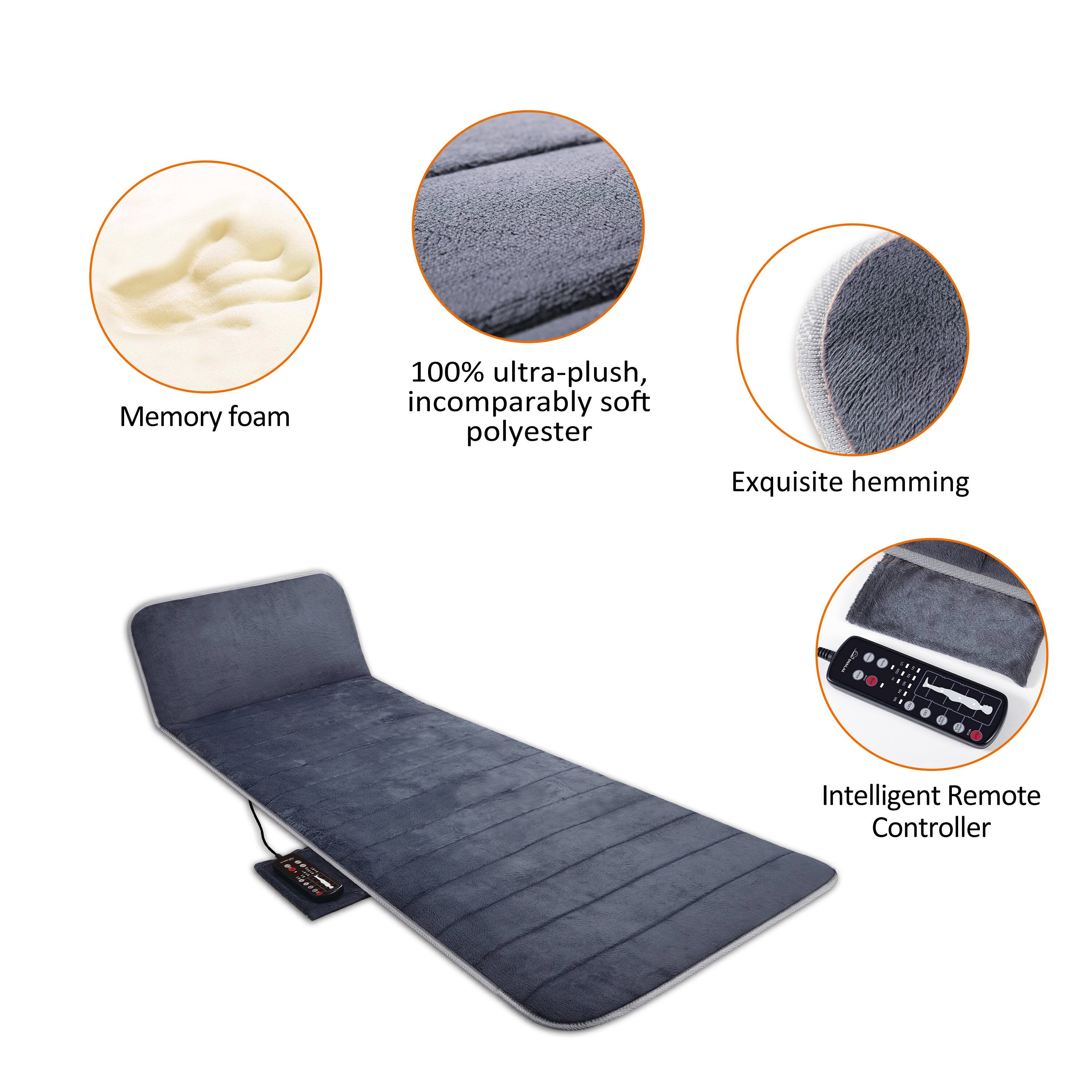 Memory foam, 100% ultra-plush, incomparably soft polyester, Exquisite hemming, Intelligent Remote Controller