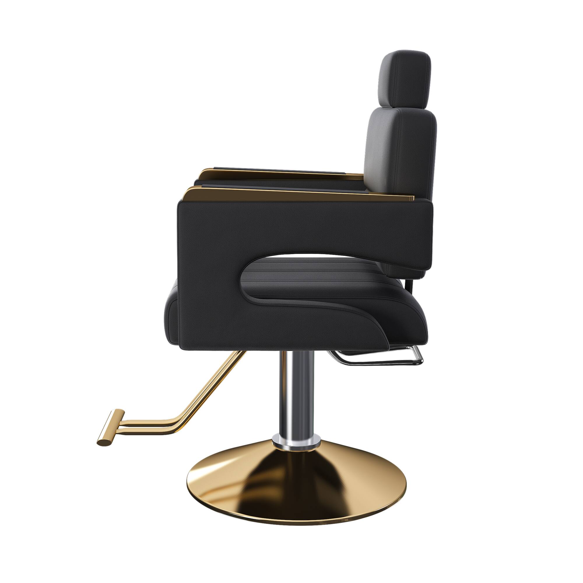 Alt View 9. GOODSILO - Professional Hydraulic Barber Chair with Adjustable Height, Swivel Base, and Reclining Backrest for Salon - Black.