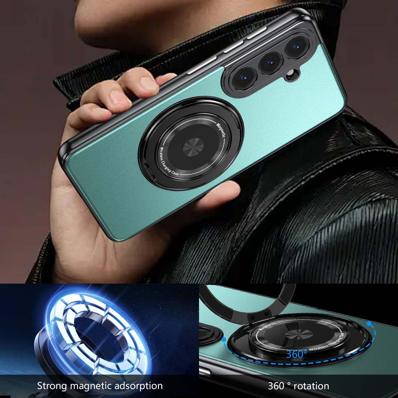 Wirelens Charger Case Magnetic 360  
Strong magnetic adsorption  
360° rotation