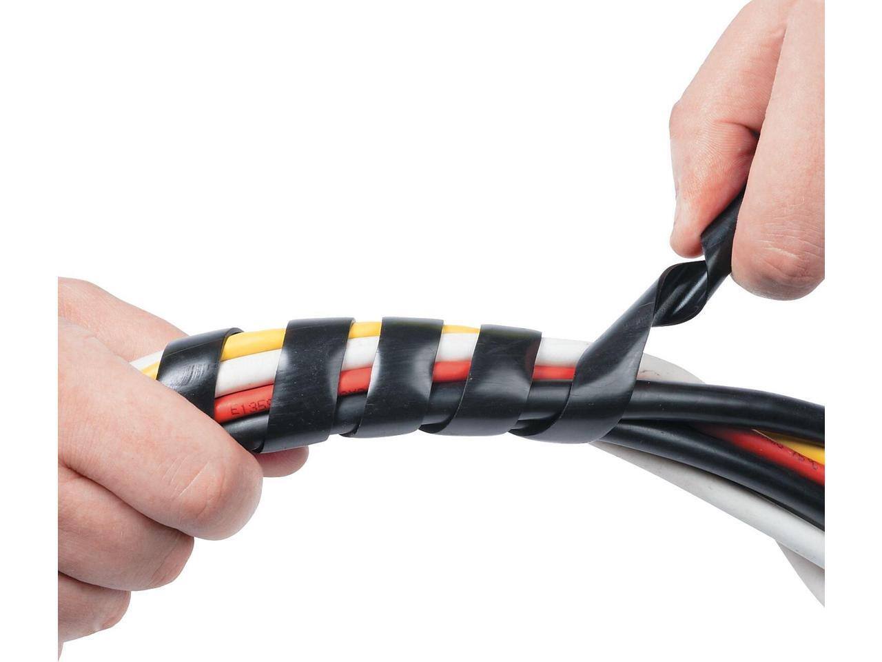 Alt View 9. D-Line - D-Line Cable Tidy Wrap, 0.25" - 2" Diameter X 98" Long, Black CTW25B - Black.