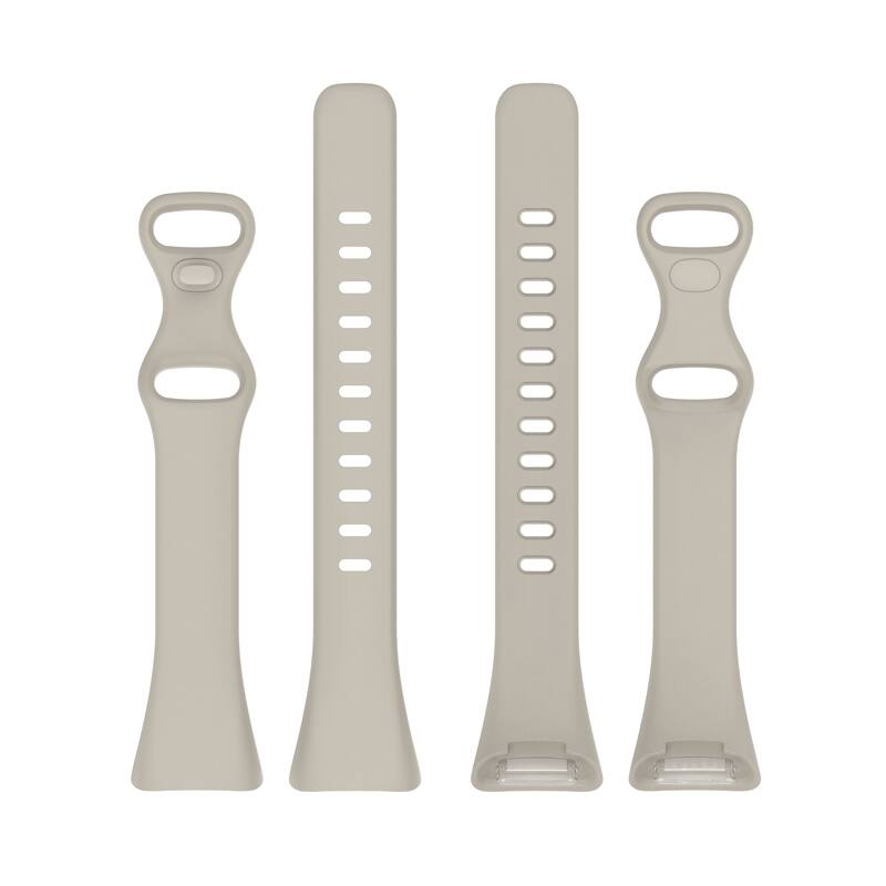 Left. StrapsCo - Slim Active Band Silicone Rubber Watch Strap For Fitbit Charge 6 - Grey.