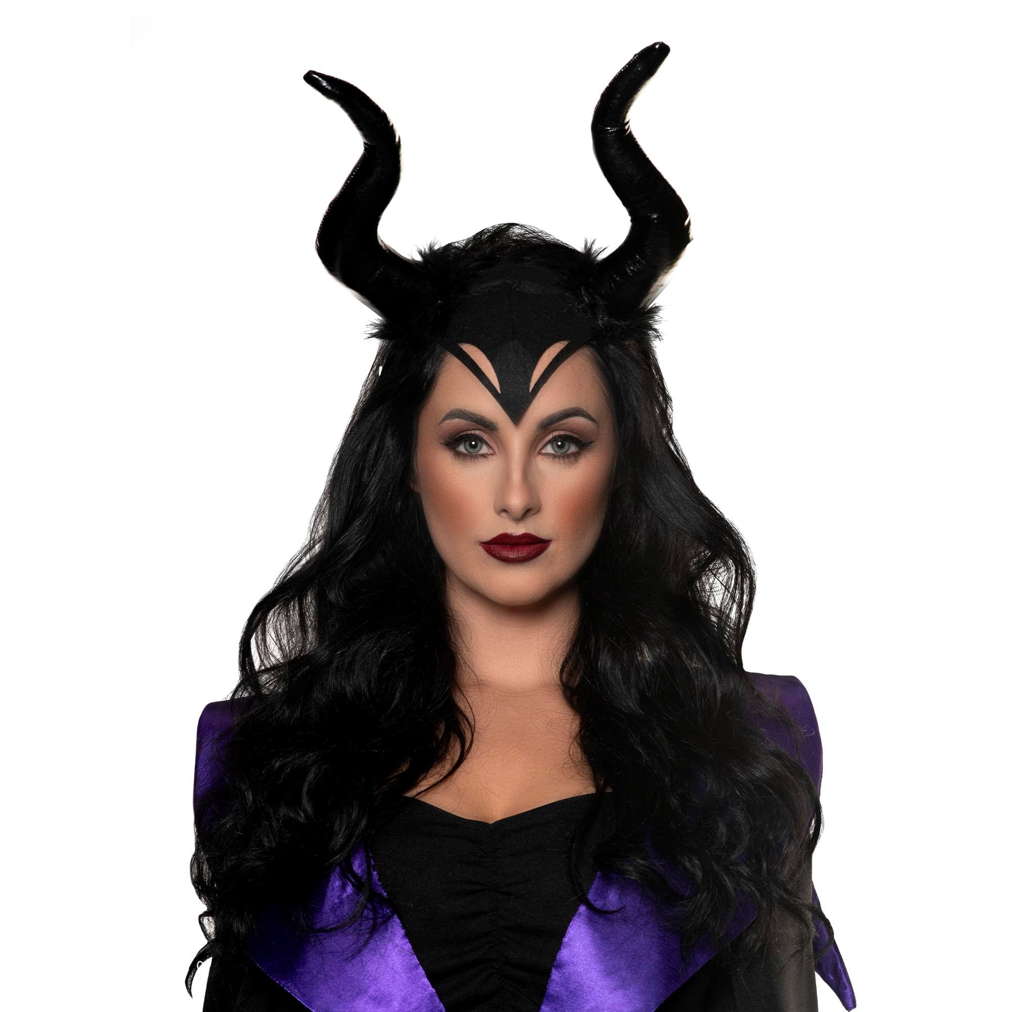 Alt View 10. Underwraps - Evil Queen Headband with Attached Horns Adult Costume Accessory - Black.