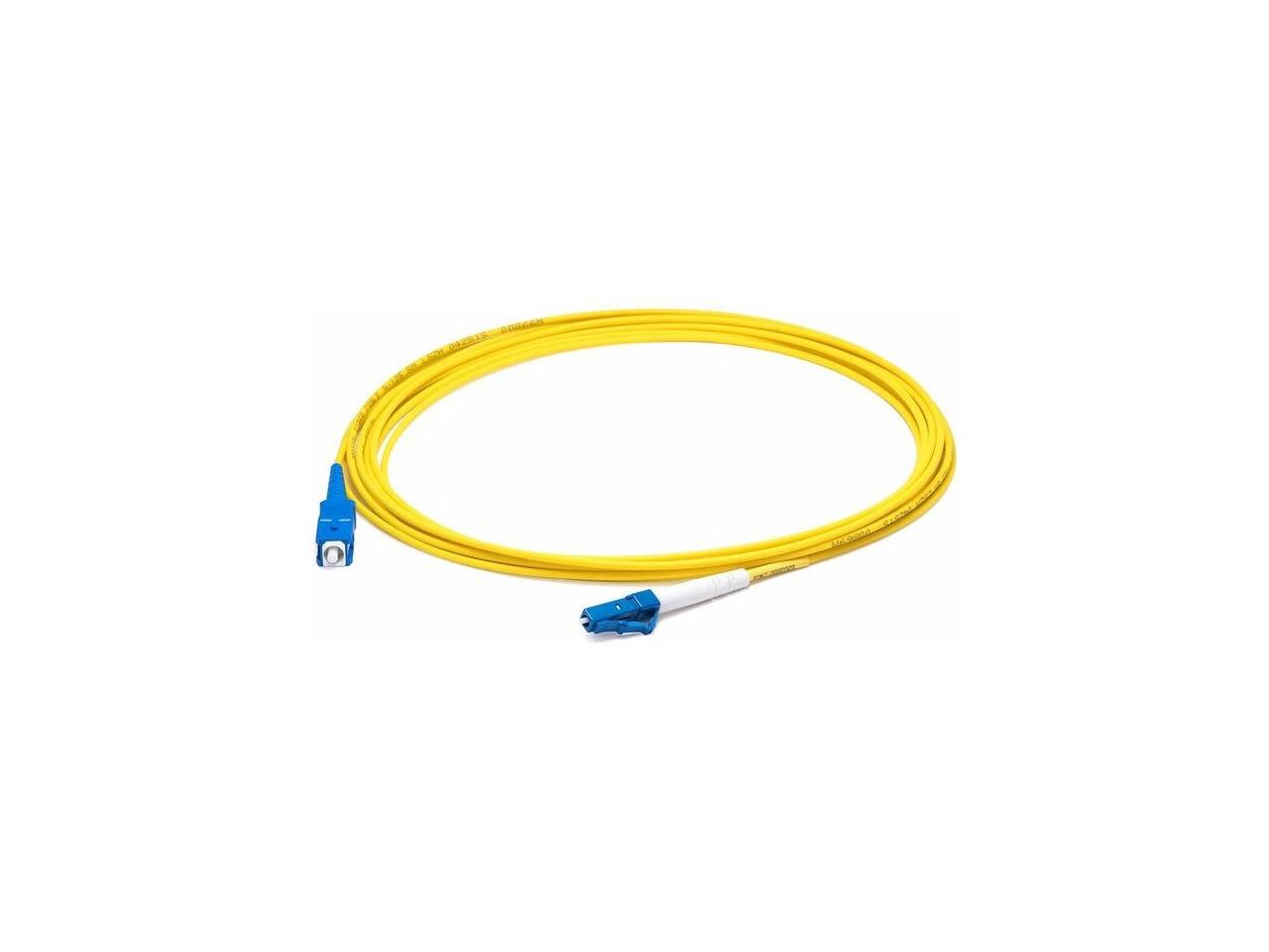 Front. AddOn - THIS IS A 3M LC (MALE) TO SC (MALE) YELLOW SIMPLEX RISER-RATED FIBER PATCH CABLE.