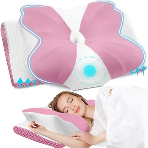 Pacoar Cade - Neck Pillow For Sleeping Memory Foam Shoulder Support Side Sleepers - Fathers Day Birthday Gift (grey Queen Size) - Pink-King