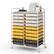Front. Costway - 20 Drawers Rolling Cart Storage Scrapbook Paper Studio Organizer - Grey/Beige/Yellow.
