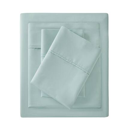 Front. Gracie Mills - Gracie Mills Reeve 1500 Thread Count 4-Piece Sheet Set - Seafoam.