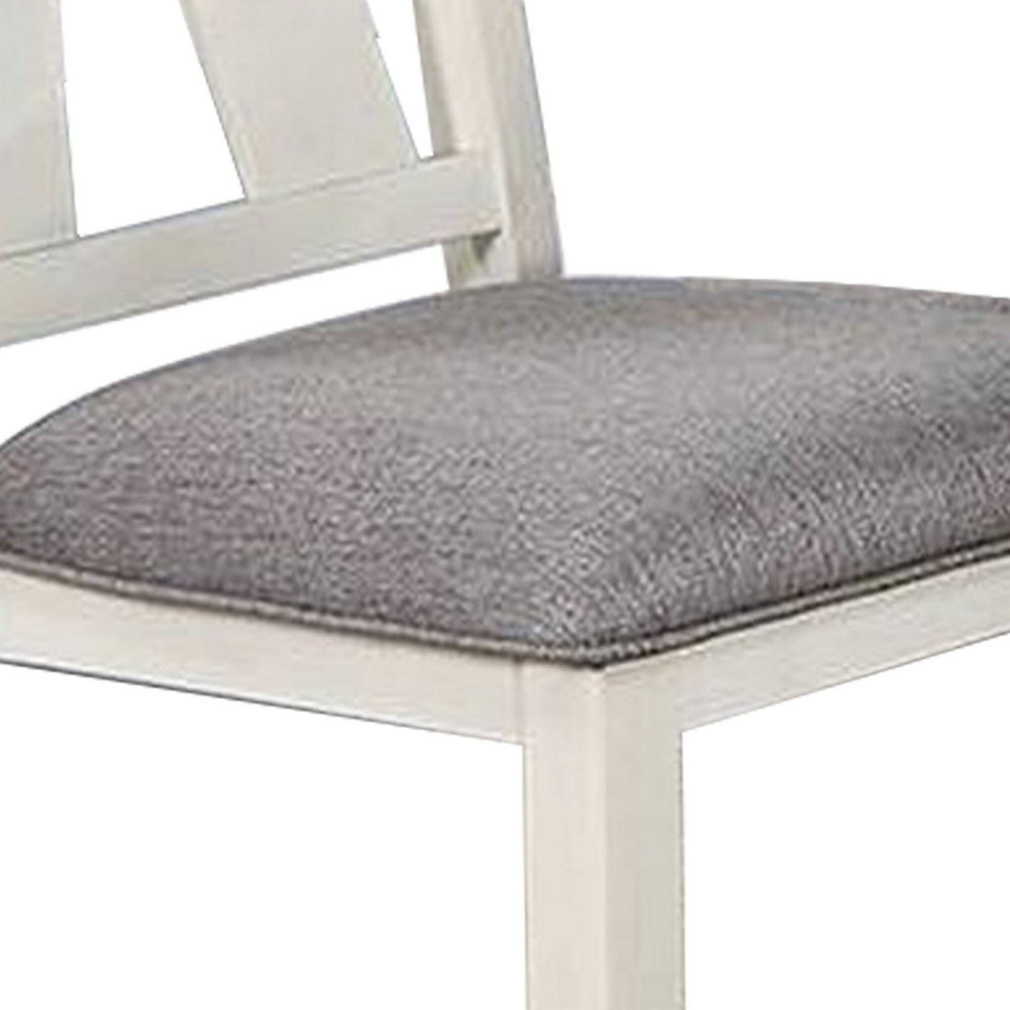 Alt View 2. Manhattan Lane - Lexi 24 Inch Classic Dining Side Chair, Padded Seat, Set of 2 - Gray, White.