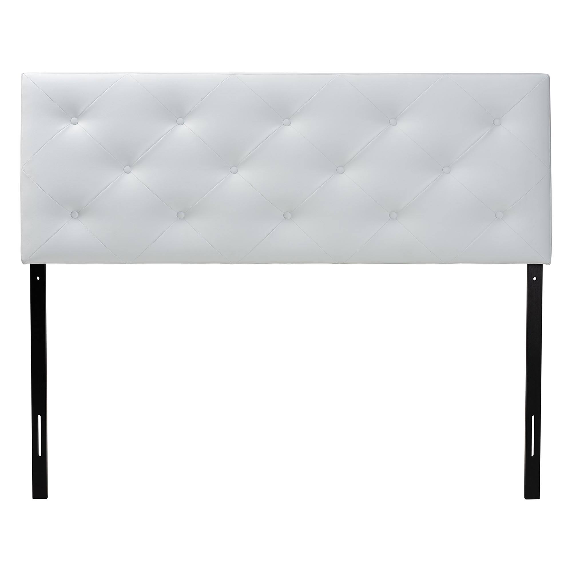 Angle. Baxton Studio - Baltimore Modern and Contemporary King Faux Leather Upholstered Headboard - White.