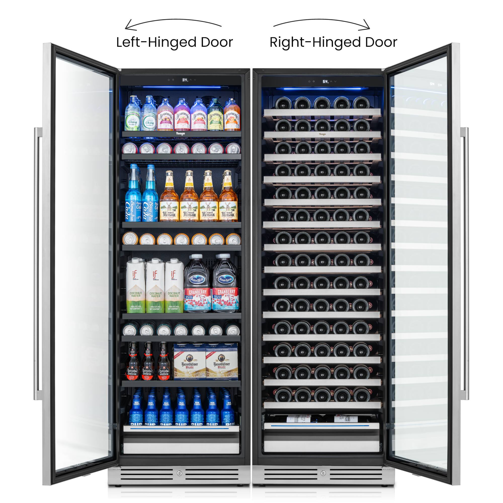 Left-Hinged Door  
Right-Hinged Door