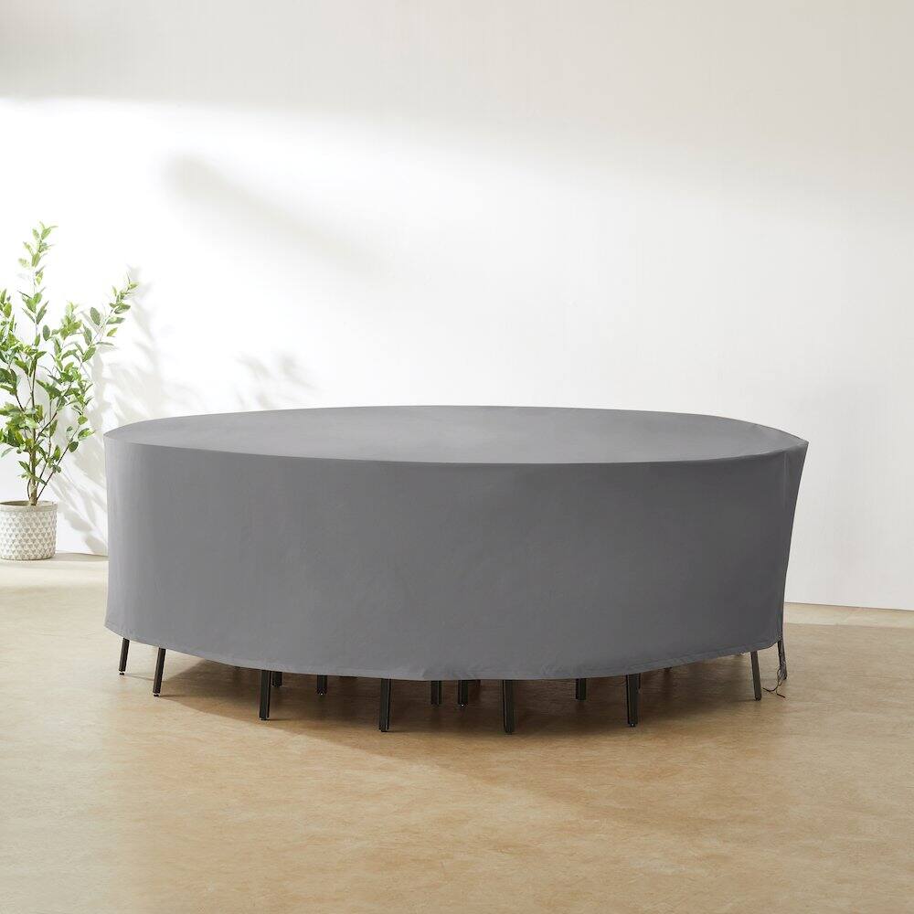 Alt View 3. Crosley Furniture - Round Outdoor Furniture Cover For Patio Set - Gray.