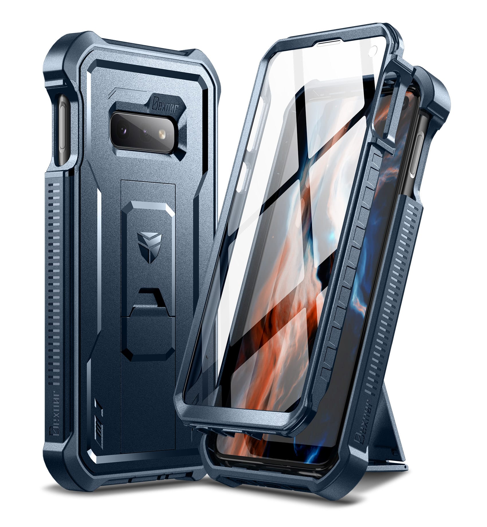 Dexnor - Case for Samsung Galaxy S10e Case Heavy Duty Military Grade Protection Shockproof Protective Cover - Navy Blue