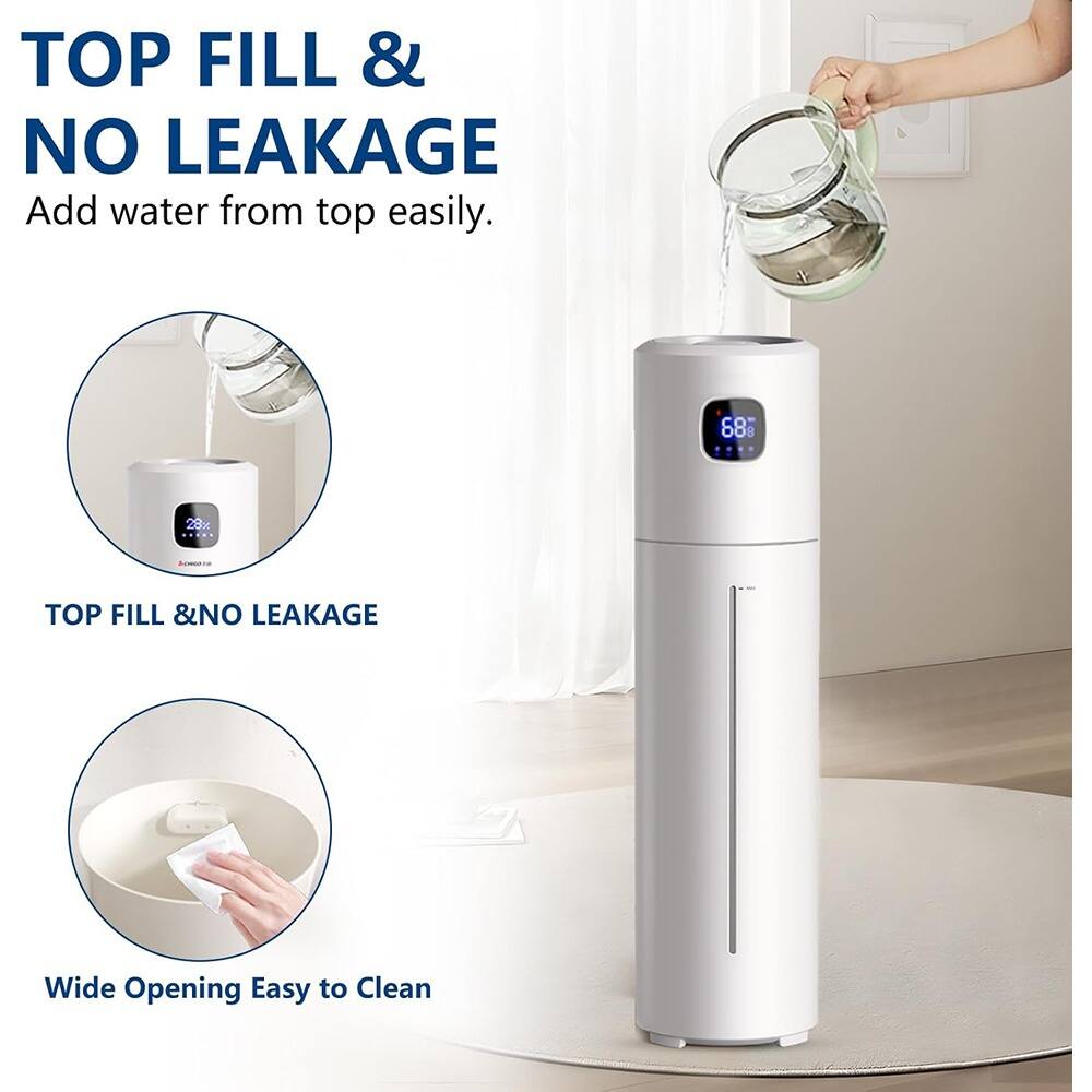 TOP FILL & NO LEAKAGE  
Add water from top easily.  

TOP FILL & NO LEAKAGE  

Wide Opening Easy to Clean