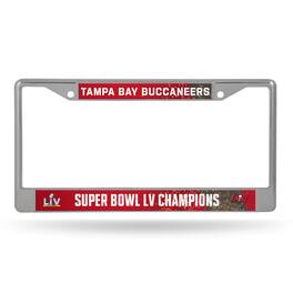 Rico Industries - Tampa Bay 2021 Super Bowl Champions Buccaneers LV (55) Chrome Metal License Plate Frame - Multi
