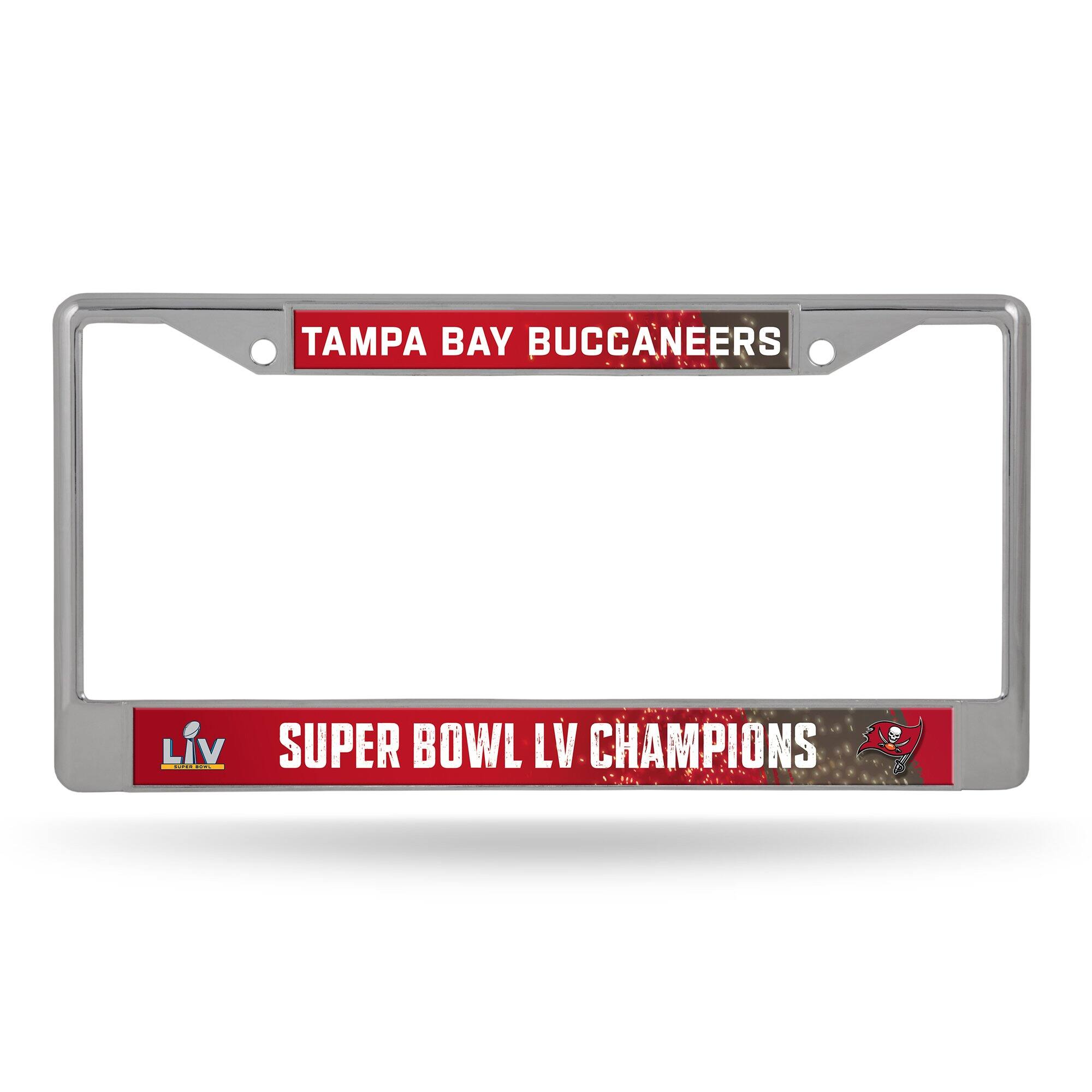 Tampa Bay 2021 Super Bowl Champions Buccaneers LV (55) Chrome Metal License Plate Frame