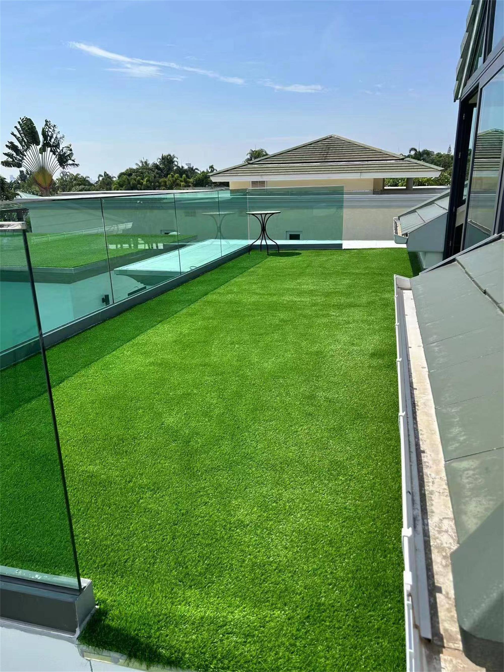 Alt View 5. Boyel Living - Green Outdoor Artificial Grass Runner 6.5FTX10FT 1.38" Pile Height Pet Friendly - Green.