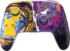 Front. PowerA - Enhanced Wireless Controller for Nintendo Switch, Nintendo Switch 2 - Pikachu vs. Gengar.