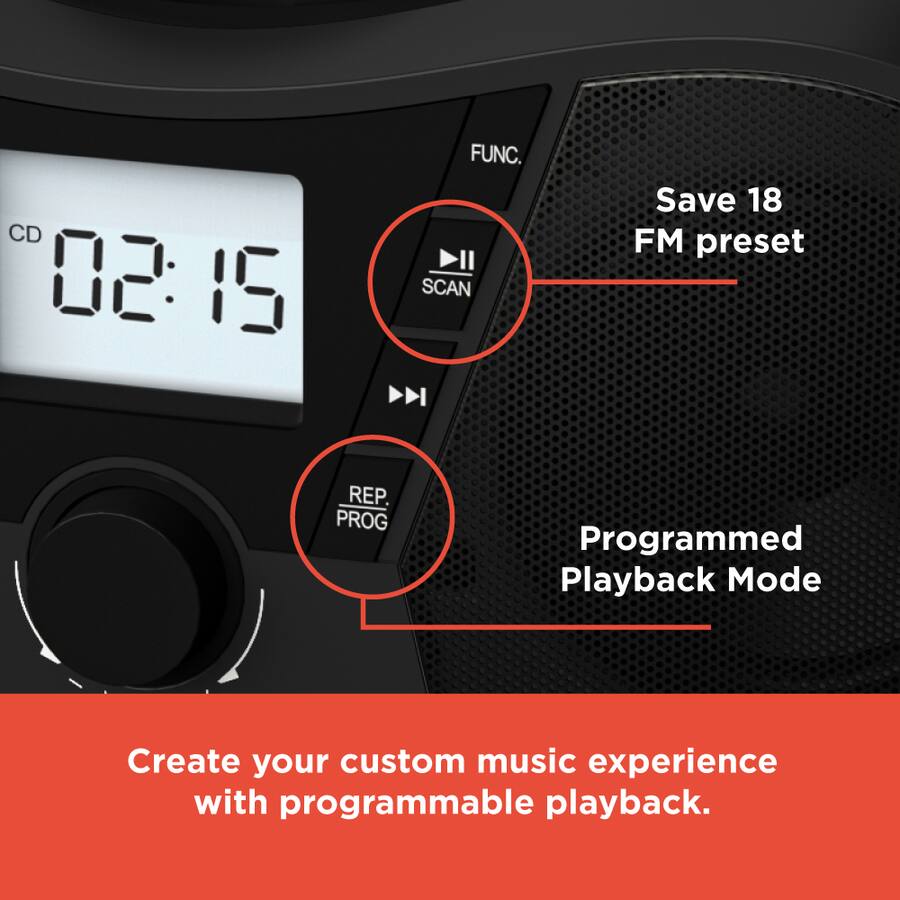 RadioShack CD Player Portable Boombox with Bluetooth, USB, FM Radio ...