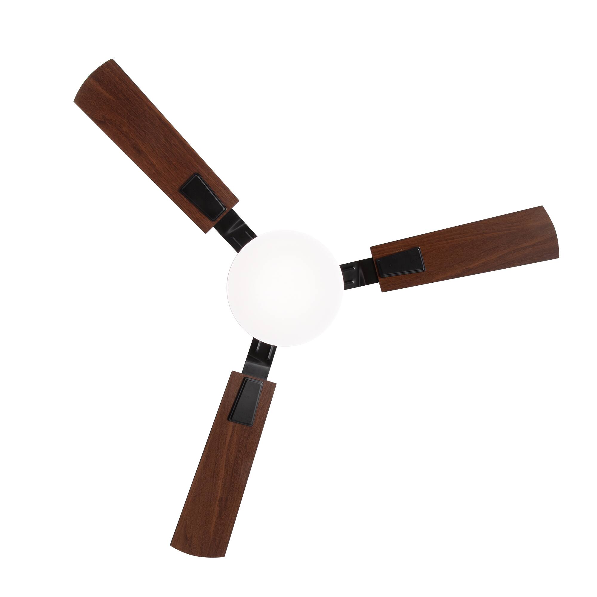 Alt View 7. Breezary - Breezary 52'' Ceiling Fan with 3 Dual-Finish Plywood Blades, 3-Color Light, 6-Speed DC Motor, Remote & Memory Function - Matte Black and Dark Wood Grain.