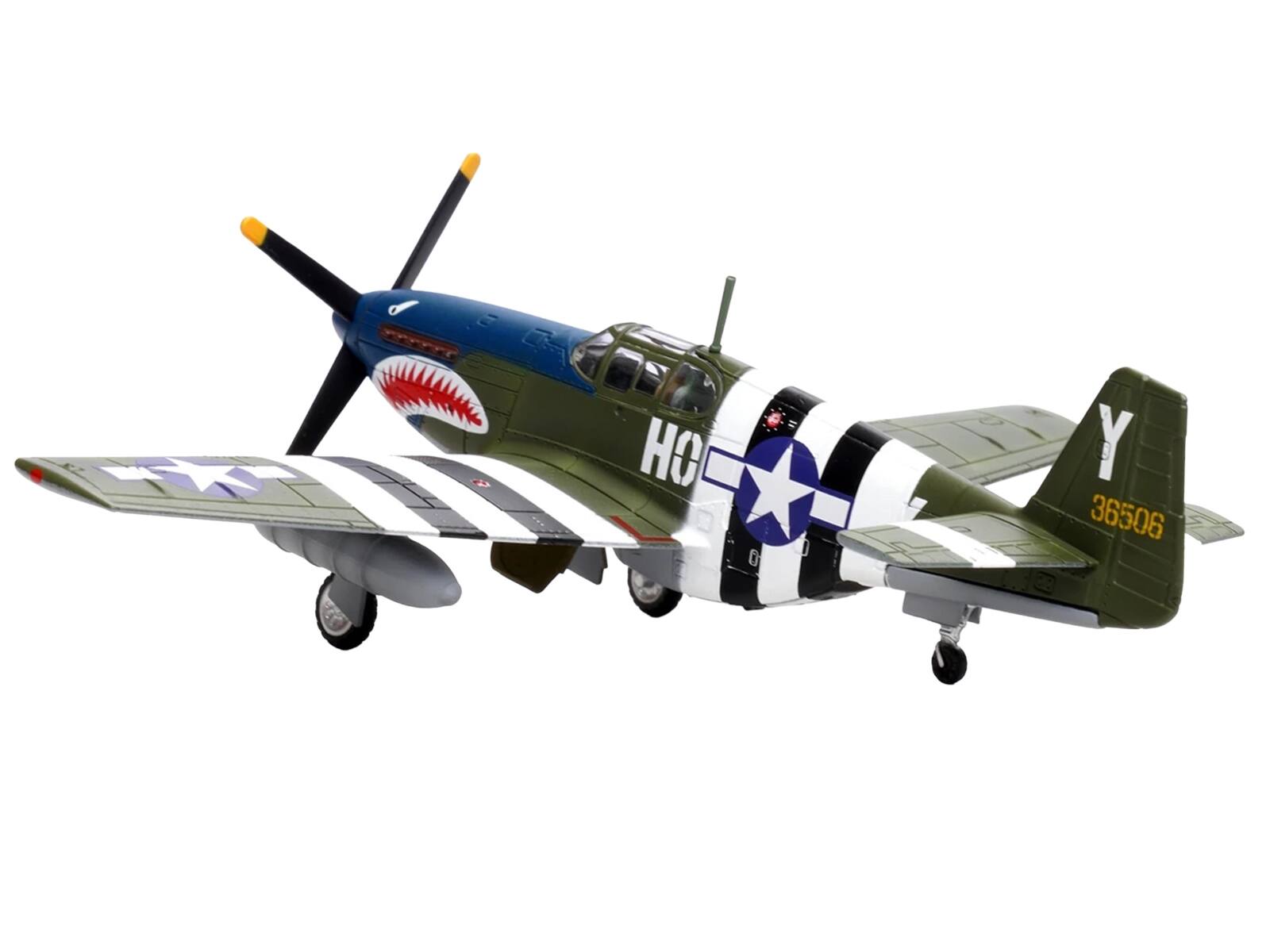 Alt View 2. Legion - North American P-51B Mustang Aircraft "Blue-Nosed Bastards of Bodney" (1944) US Army Air Forces 1/72 Diecast by Legion.