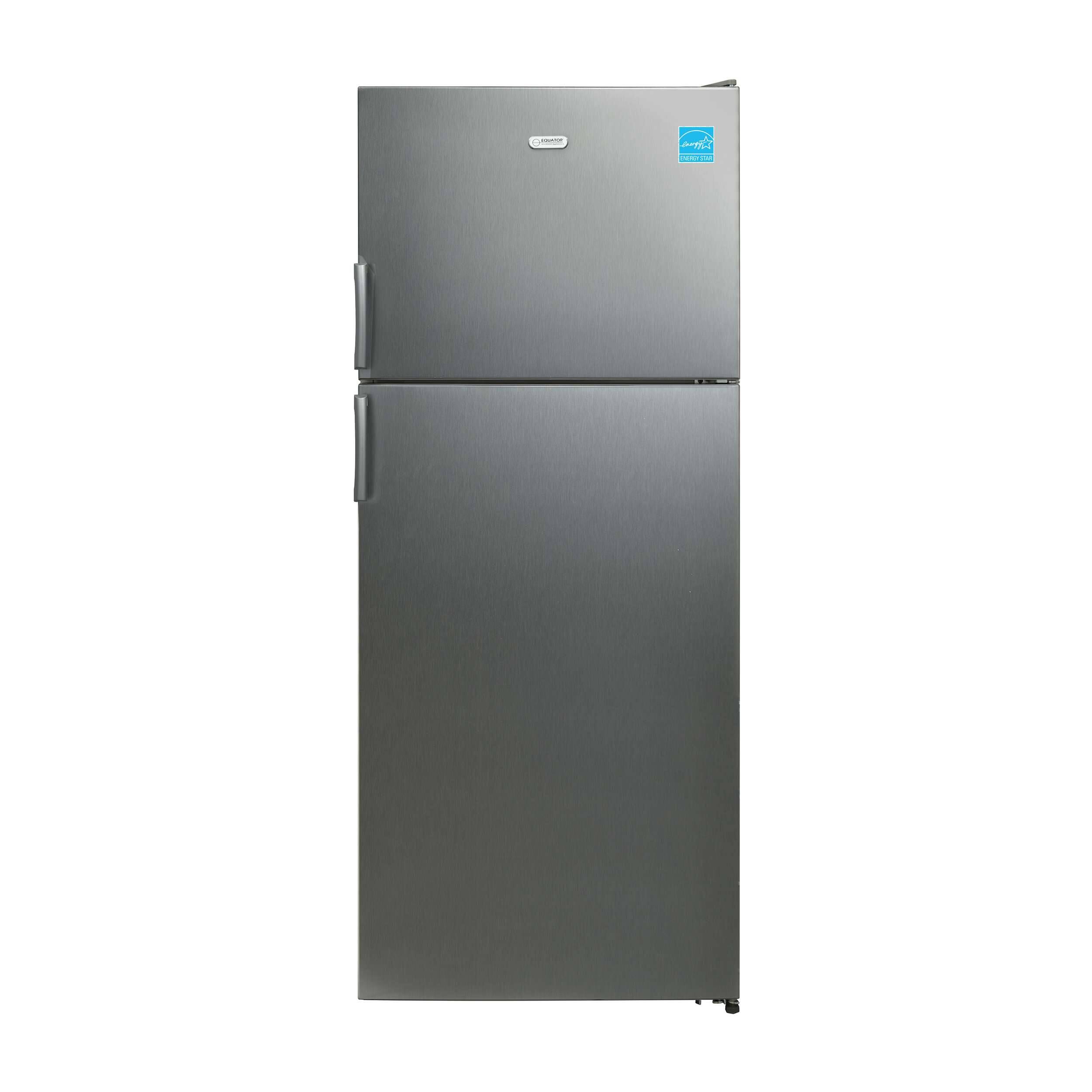 Front. Equator - Equator 14.3 cf Stainless Refrigerator-Freezer Top Mount Frost Free E-Star Europe - Stainless.