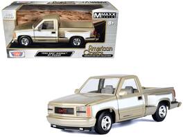 Motormax - 1992 GMC Sierra GT Pickup Truck Gold Metallic with White Sides "American Classics" Series 1/24 - Gold Metallic And White