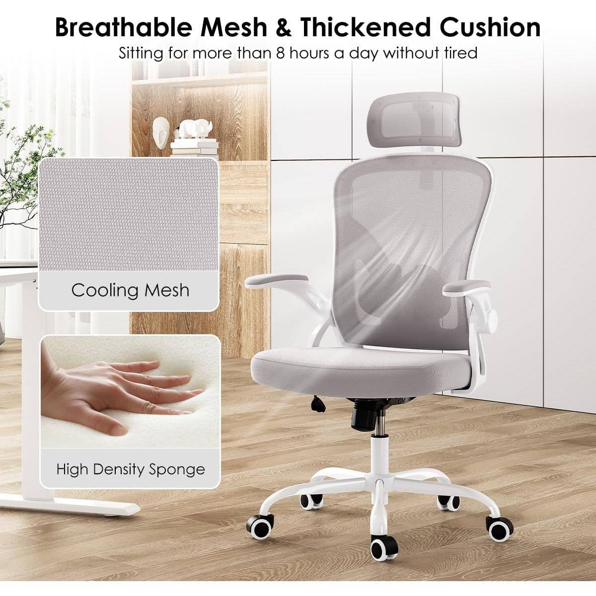 Breathable Mesh & Thickened Cushion  
Sitting for more than 8 hours a day without tired  

Cooling Mesh  
High Density Sponge