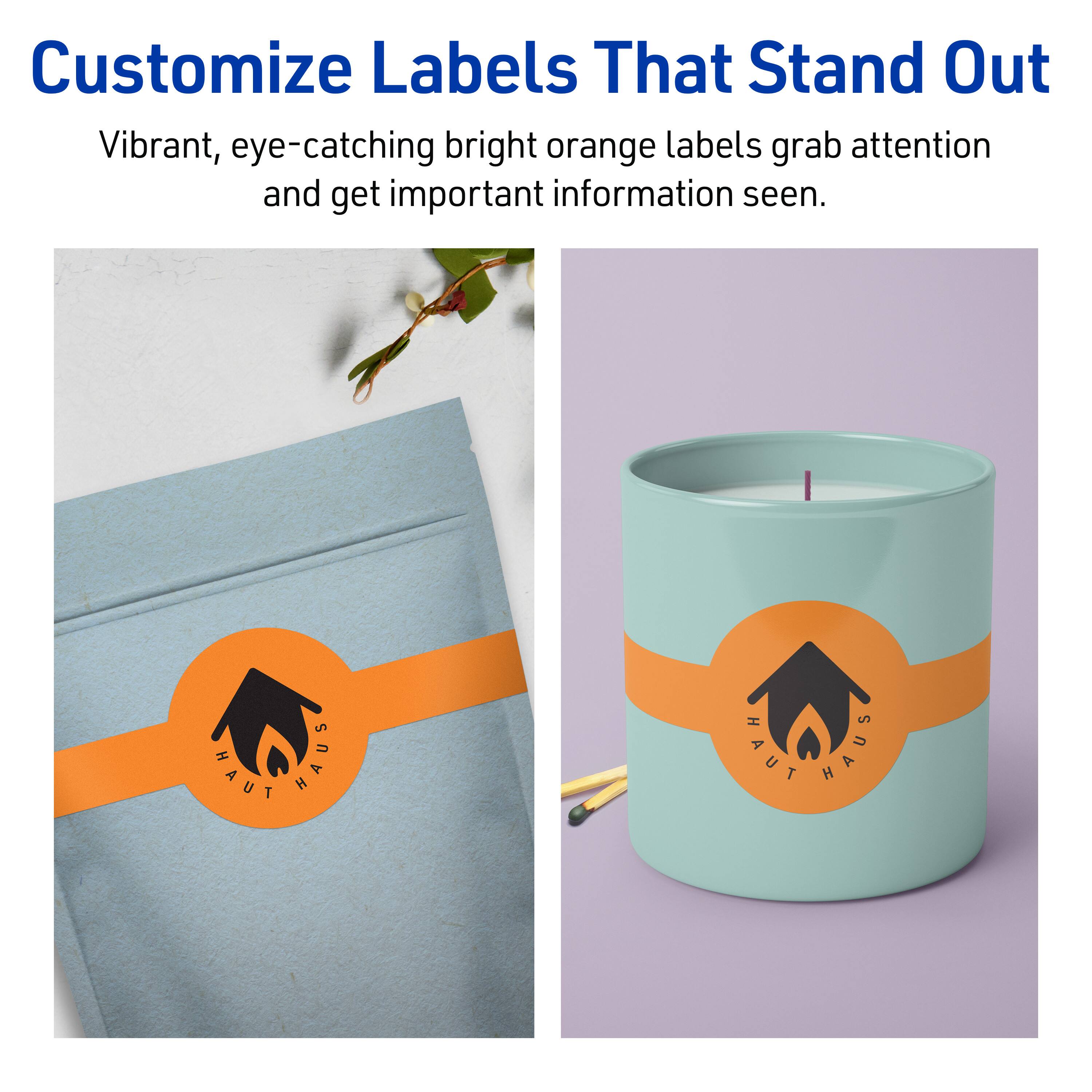 Customize Labels That Stand Out

Vibrant, eye-catching bright orange labels grab attention and get important information seen.

HAUT HAUS HAUT HAUS