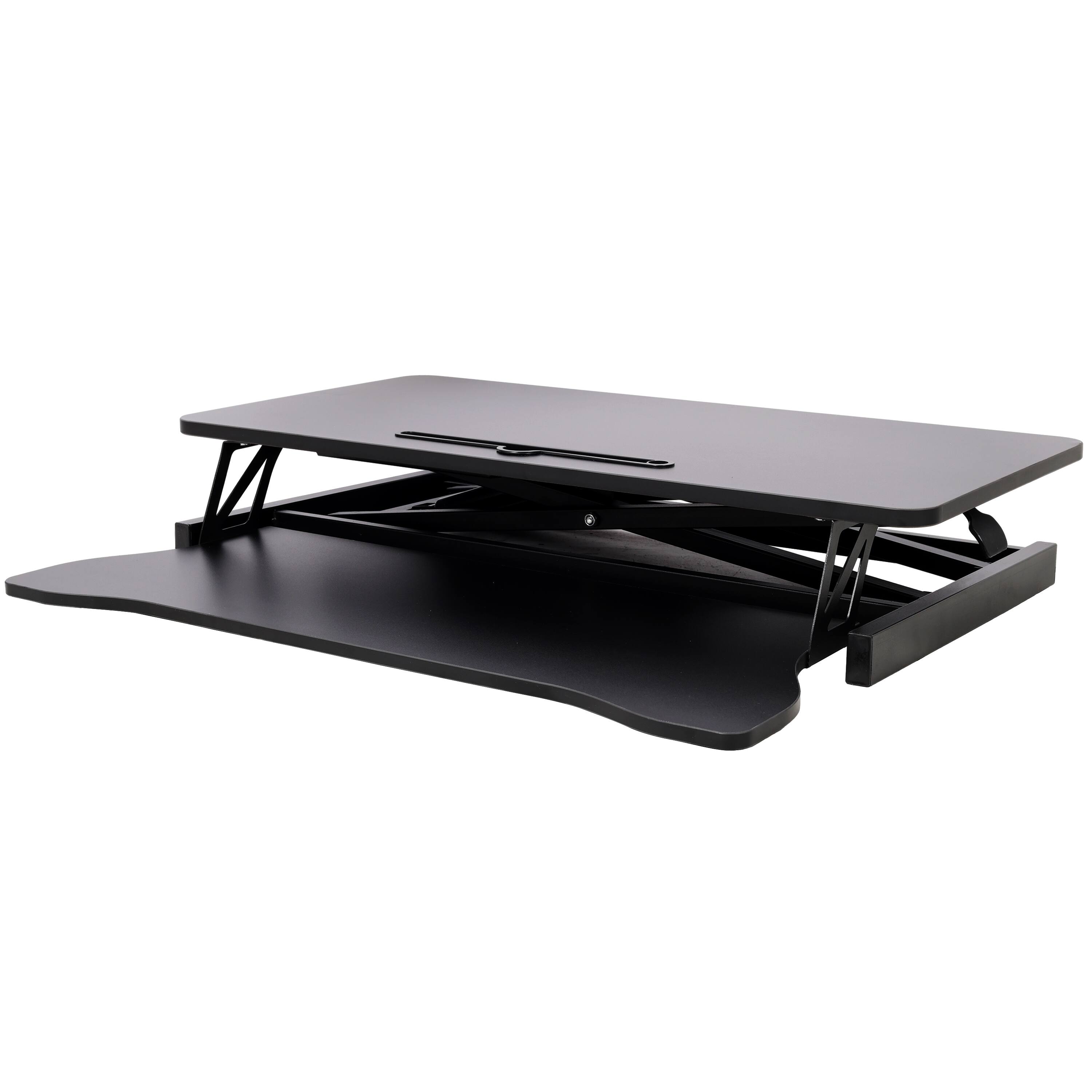 Alt View 2. GOODSILO - Adjustable Height Standing Laptop Desk | Sit Stand Up Workstation with Keyboard Tray - Black.